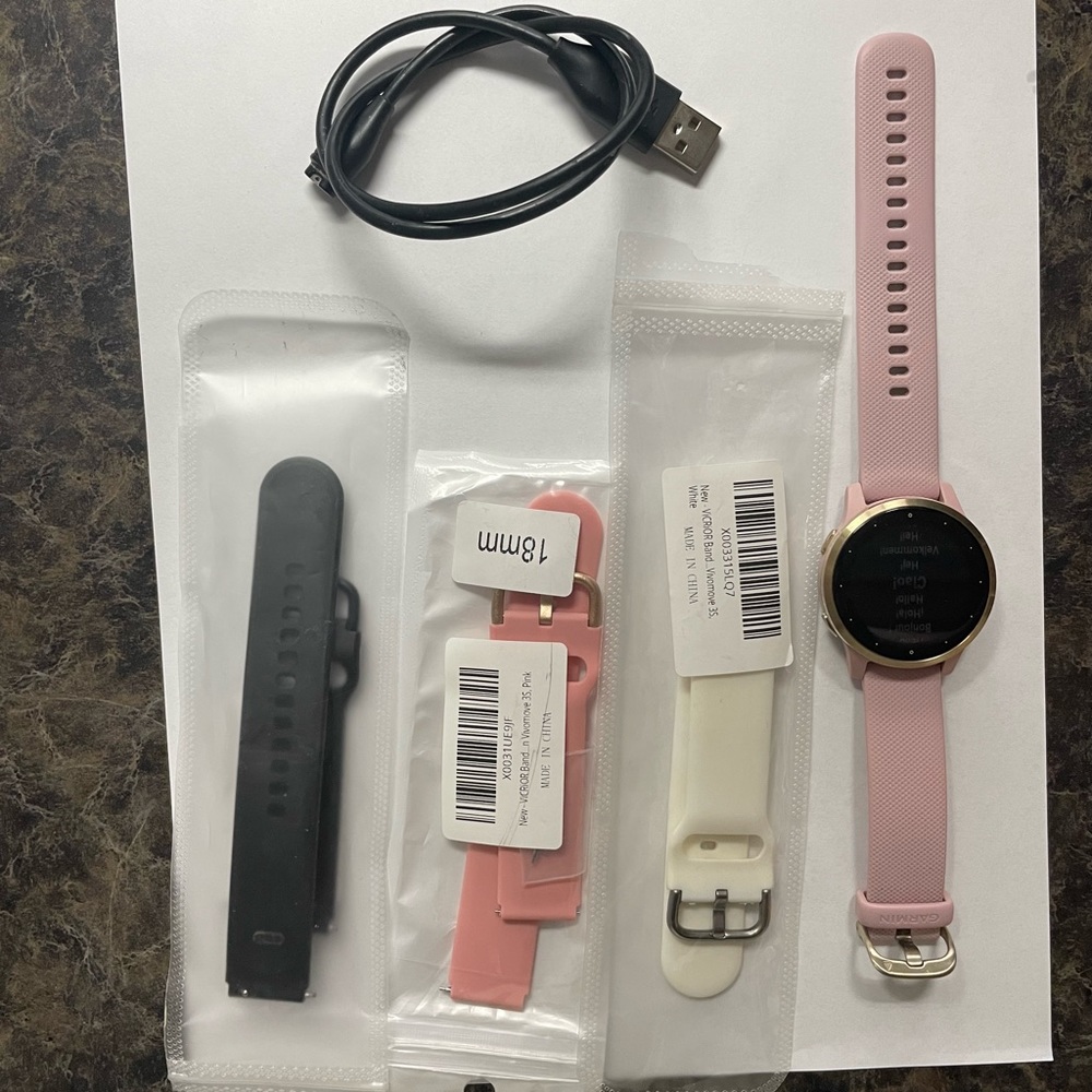 Garmin Vivoactive 4s Light Gold Bezel with Dust Rose Case